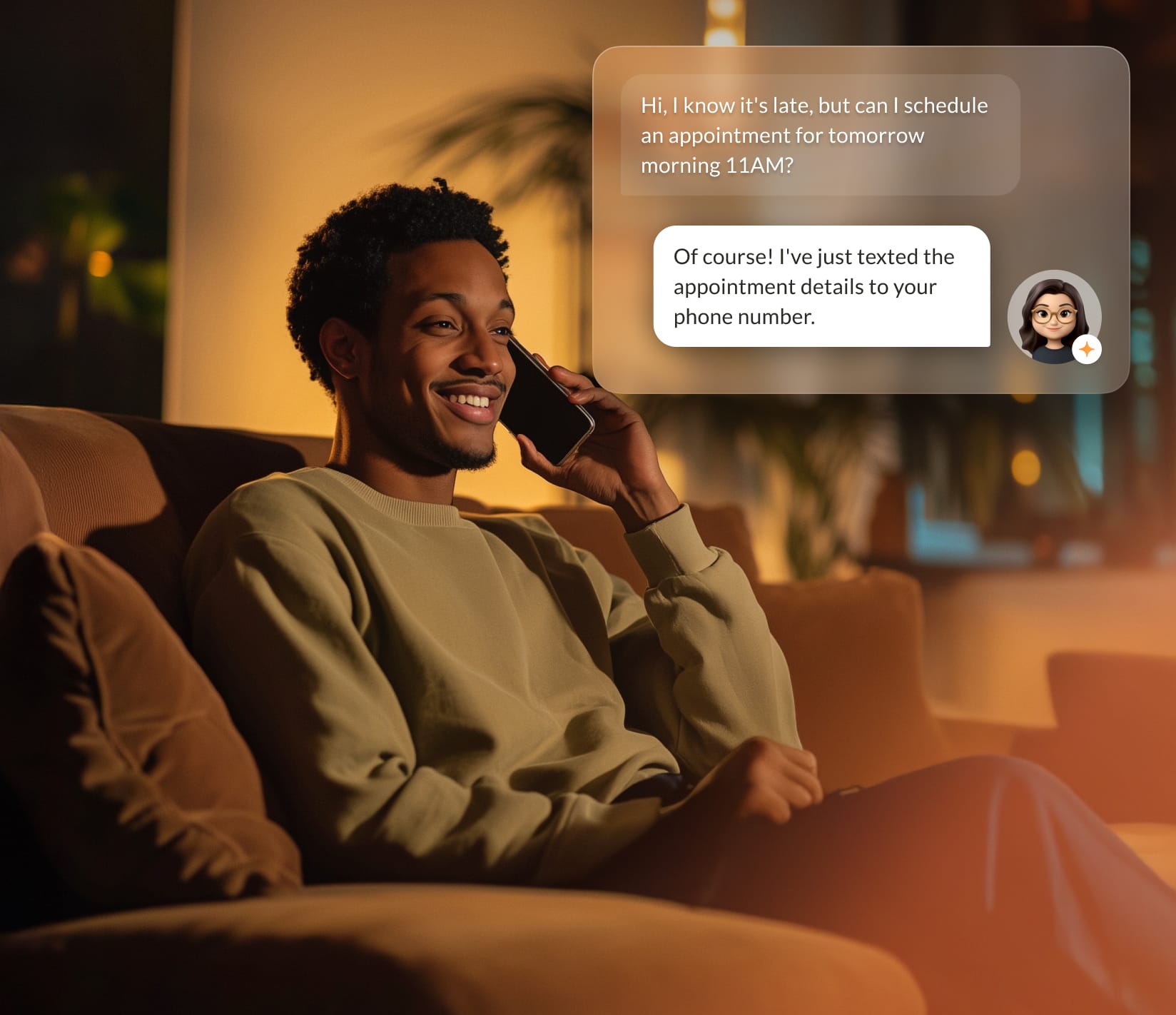 The AI Receptionist is amending a customer's appointment schedule in response to their phone request.