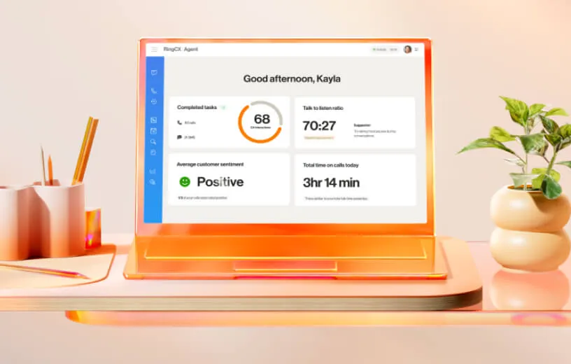 L’interface de l’application RingCentral RingCX affichée sur un ordinateur portable