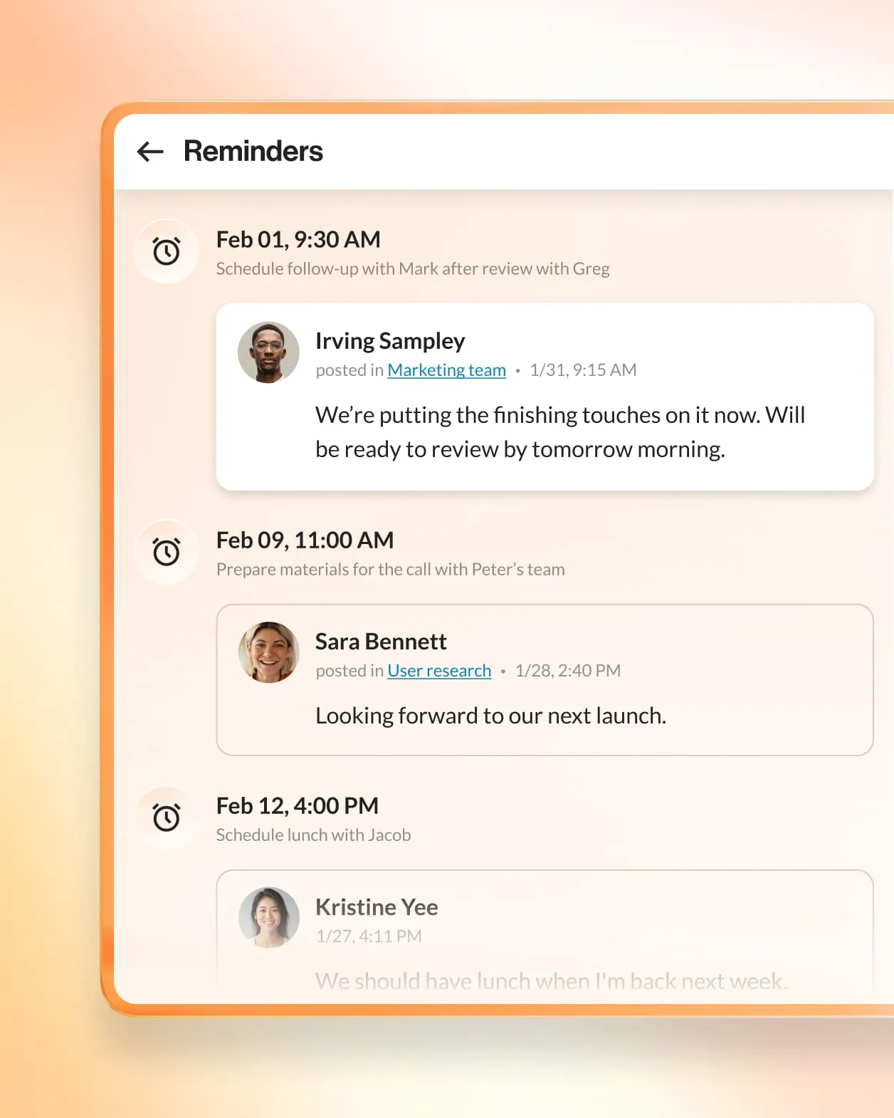 Función "Recordatorios" para Team Messaging de RingCentral