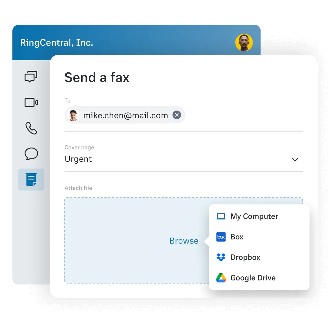 Enviar un fax con la aplicación de RingCentral