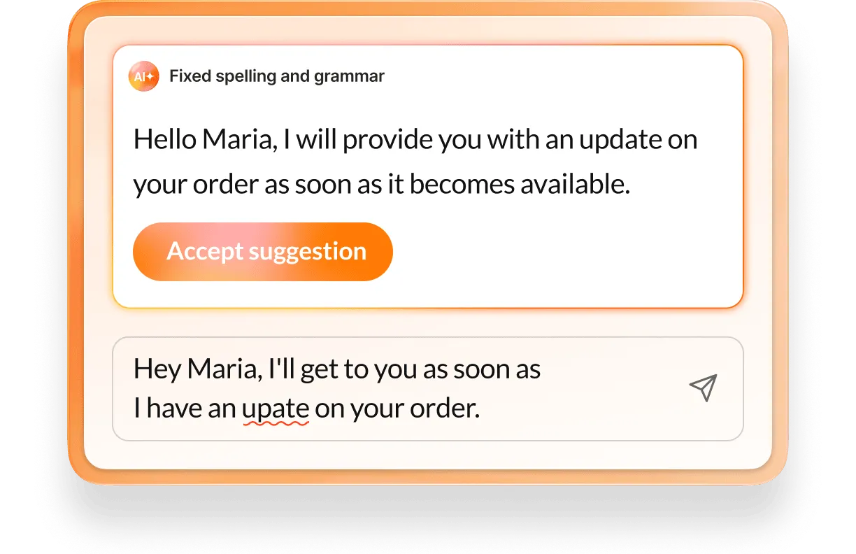 Opción de corrección de ortografía y gramática en la función de escritura por IA para Team Messaging de RingCentral
