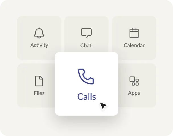 L’icône Appel tel qu’affichée dans l’intégration Microsoft de l’application RingCentral