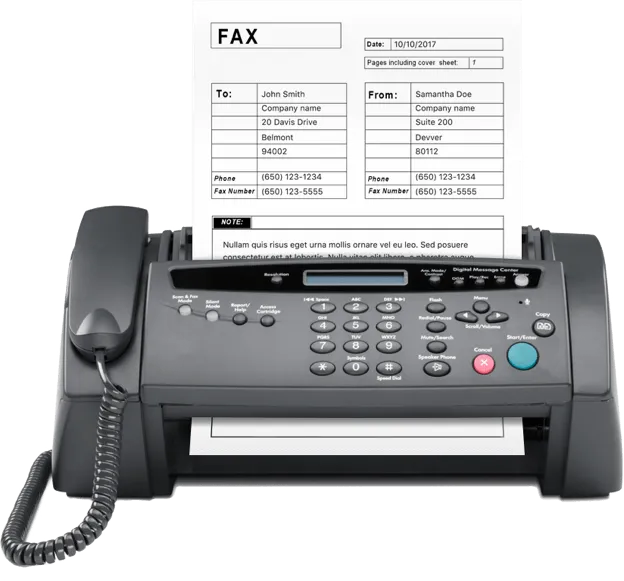 Employee preparing to send a fax while working from home