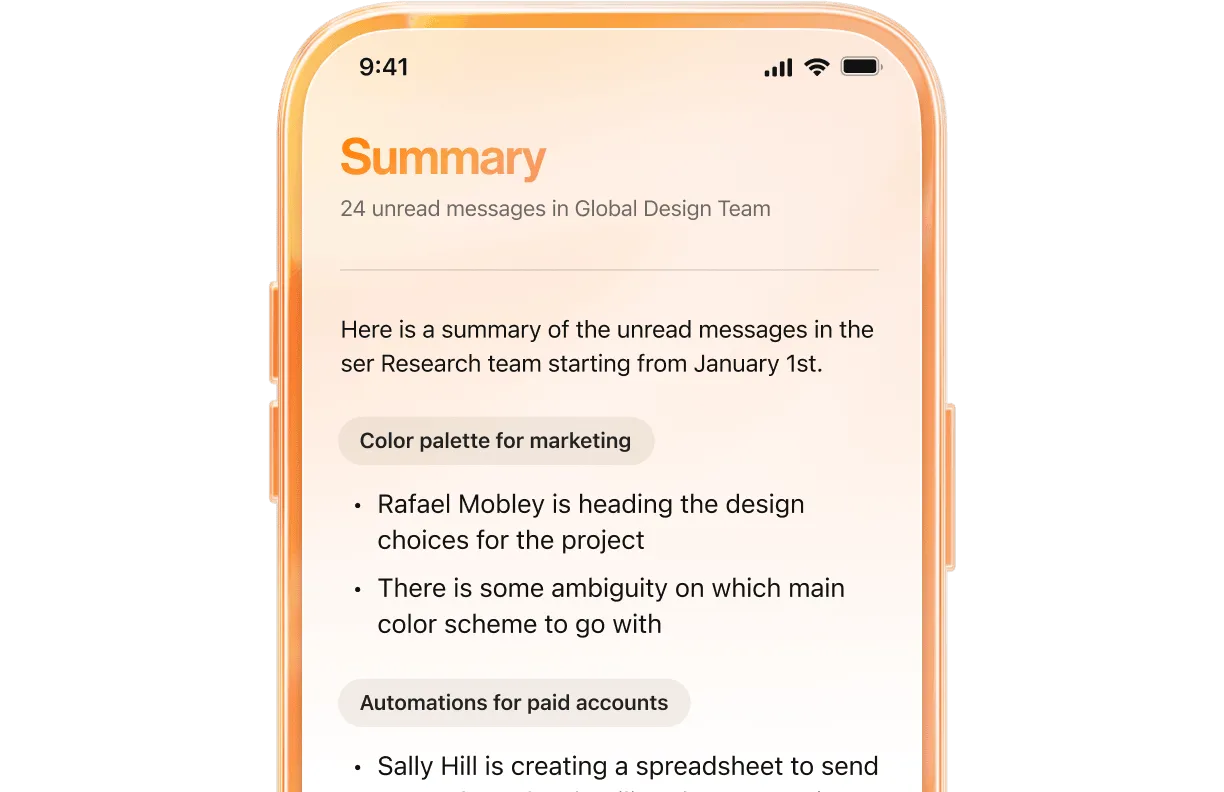 Función de resumen por IA en Team Messaging de RingCentral
