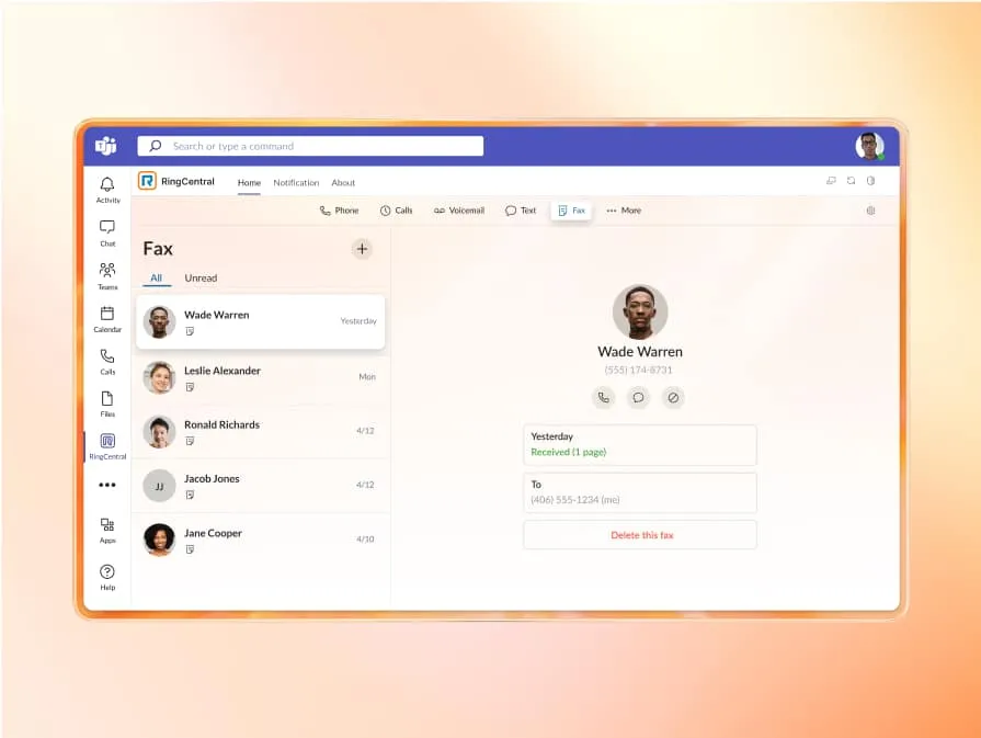 La fonctionnalité fax en ligne de l’application logicielle RingCentral
